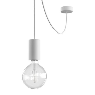 Creative Cables Eiva - buitenhanglamp met siliconen plafondbevestiging - Ø 12,5 x 514,5 cm - IP65 - wit
