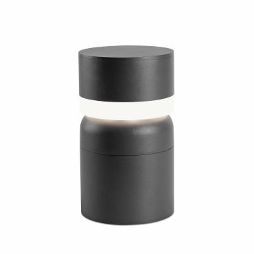 Faro Sete - tuinpaal - Ø 14,5 x 25 cm - 6W LED incl. - IP54 - donkergrijs