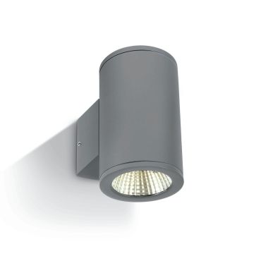ONE Light Outdoor Wall Cylinders Up &amp; Down Beam - buiten wandverlichting - 8 x 10,6 x 13,8 cm - 2 x 6W LED incl. - IP54 - grijs