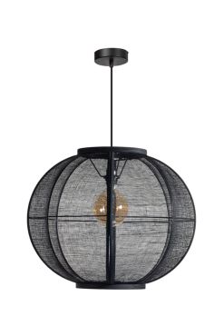 ETH Fabric - hanglamp - Ø 58 x 300 cm - zwart