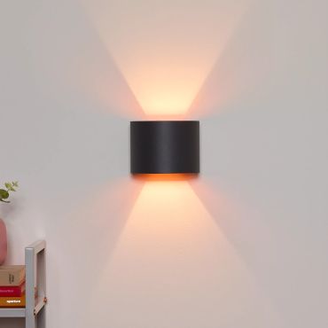 Lucide Xio -  wandverlichting met verstelbare stralingshoek - 11 x 13 x 9,7 cm - 3,5W dimbare LED incl. - grijs