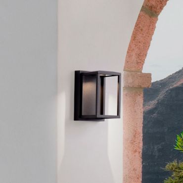 Nova Luce Prive - buiten wandverlichting - 12 x 19 x 14 cm - 14W LED incl. - IP65 - zandzwart