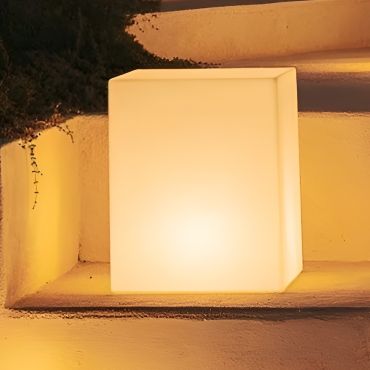 New Garden Cuby 53 - oplaadbare tafellamp op zonne-energie met afstandsbediening - 53 x 43 x 43 cm - 1W RGB LED incl. - IP65 - wit