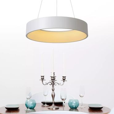 Lucide Talowe Led - hanglamp - Ø 60 x 142 cm - 39W dimbare LED incl. - wit
