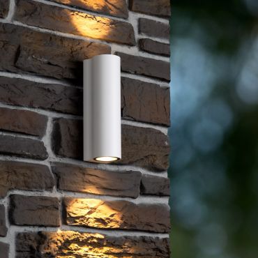 Lucide Akra - buiten wandverlichting - 5,5 x 6,5 x 20 cm - 2 x 6W LED incl. - IP54 - wit