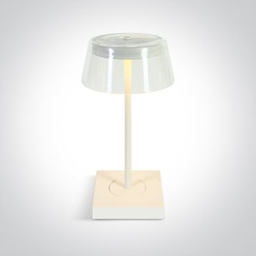 ONE Light Portable Table Lights - oplaadbare tafellamp - Ø 13,8 x 27 cm - 2,5W dimbare LED incl. - IP65 - wit