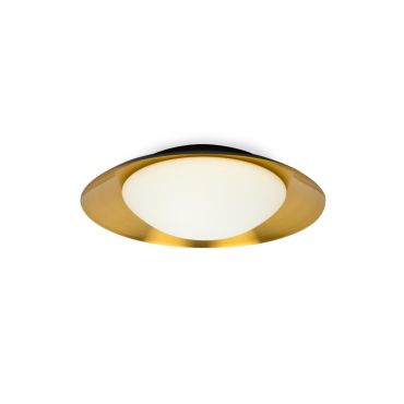Faro Side - plafond/wandverlichting - Ø 39 x 11 x 21 cm - 15W LED incl. - zwart &amp; koper