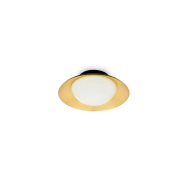 Faro Side - plafond/wandverlichting - Ø 20 x 9 cm - zwart &amp; goud