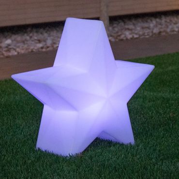 New Garden Nova 45 Christmas Star - oplaadbare vloerlamp op zonne-energie met afstandsbediening - 46 x 42,6 x 22,5 cm - 5W RGB LED incl. - IP65 - wit