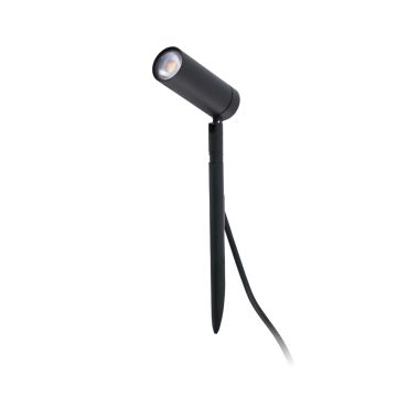 Faro Seth - grondspot op piek met stekker - Ø 4 x 8,5 x 28 cm - 6W LED incl. - IP44 - zwart