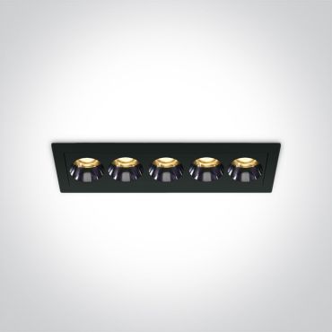ONE Light Mirror Dark Light Range - inbouwspot - 147 x 45 mm, 140 x 36 mm inbouwmaat - 12W LED incl. - zwart