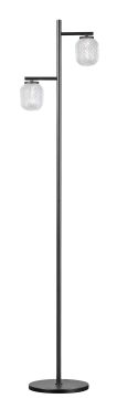 ETH Kristel - vloerlamp - Ø 25 x 154 cm - transparant en zwart