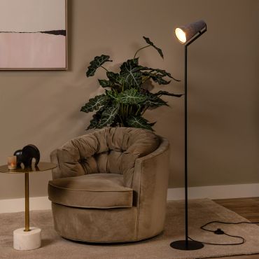 Lucide Bensen - vloerlamp - Ø 22 x 152 cm - grijs