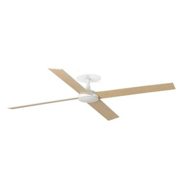 Faro Rudder L 4 - plafondventilator met inbouwrozet - Ø 132 cm - mat wit en essen