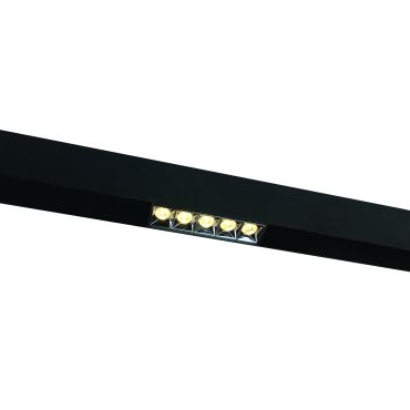 ONE Light magnetisch railsysteem MAXI - linear - railspot - 13,8 x 3,7 x 4,7 cm - 12W LED incl. - zwart met zilveren reflector