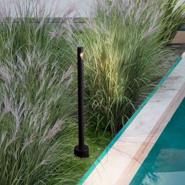 Nova Luce Luxor - tuinpaal - Ø 8 x 60 cm - 4W LED incl. - IP65 - zandzwart