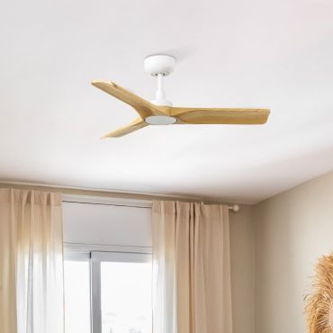 Faro Heywood S - plafondventilator - Ø 90 cm - mat wit en den