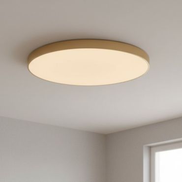 Lucide Unar - plafondverlichting - Ø 80 x 5 cm - 80W dimbare LED incl. - 3 stappen dimmer - mat goud