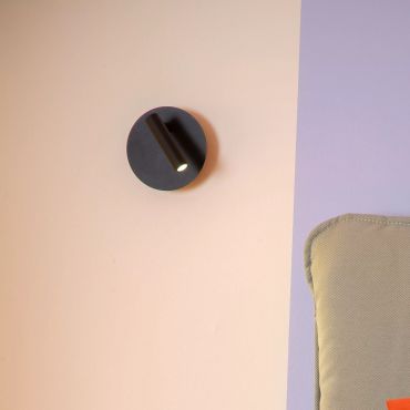 Lucide Jolijn wandlamp - oplaadbaar via USB-kabel - Ø 10,2 x 9 cm - 2W led incl. - zwart