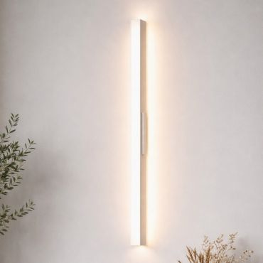 Nova Luce Doul - buiten wandverlichting - 5,3 x 121 x 6 cm - 20W LED incl. - IP65 - zandwit