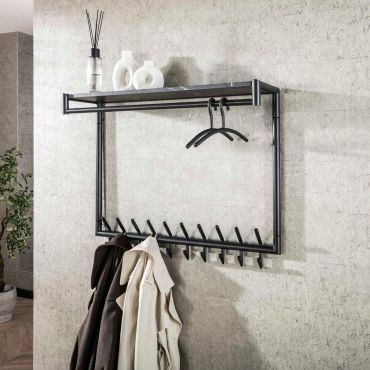 Vico Tenaro - kapstok met wandschap - 100 x 27 x 80 cm - grafiet