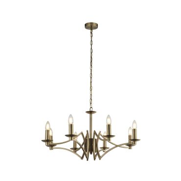 Searchlight Ascot - luster - Ø 72 x 150 cm - antiek messing