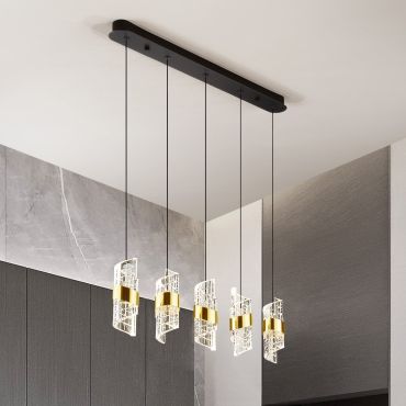 Nova Luce Seneca - hanglamp - 83 x 150 x 7,5 cm - 41W LED incl. - goud en zwart