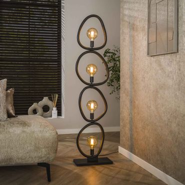 Vico Pebble - vloerlamp - 40 x 20 x 165 cm - arctic zwart