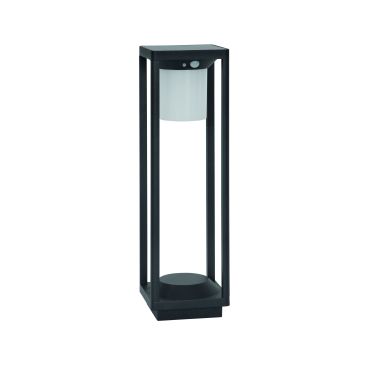 Nova Luce Loveto - draagbare vloerlamp met sensor op zonne-energie - 14,5 x 14,5 x 50 cm - 1,5W dimbare LED incl. - IP65 - antraciet