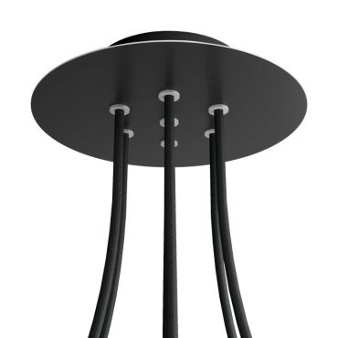 Creative Cables - Rose-One rond plafondrozet voor 7 lichtpunten - Ø 20 x 3,5 cm - zwart