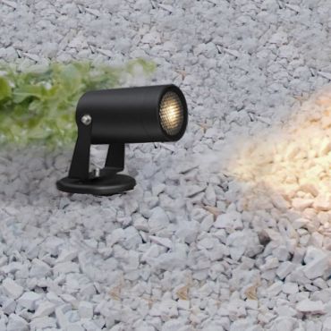 Nova Luce Destry – grondspot - Ø 5,5 x 11,5 cm - IP54 - donker antraciet