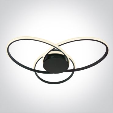 ONE Light Decorative - plafondverlichting - 65 x 8,2 cm - 60W TRIAC dimbare LED incl. - zwart