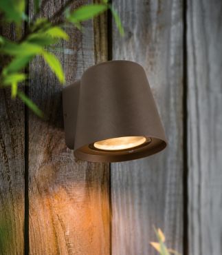 VK Lighting Teichos - buiten wandverlichting - 10 x 11 x 9 cm - IP54 - bruin