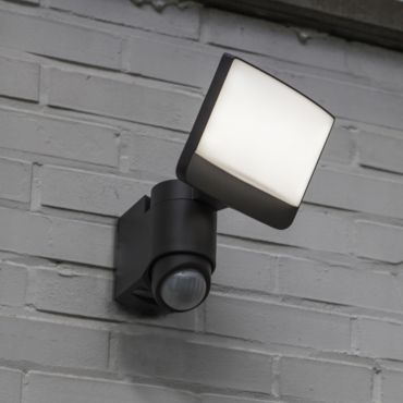 Lutec Sunshine - verstraler met sensor op zonne-energie - 18 x 24 cm - 7,5W LED incl. - IP44 - donkergrijs