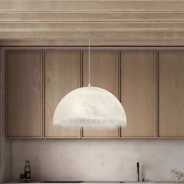 Nova Luce Lalu - hanglamp - Ø 60 x 210 cm - zandwit