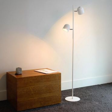 Lucide Skanska - staanlamp - 32 x 23 x 141 cm - 2 x 5W dimbare LED incl. - wit
