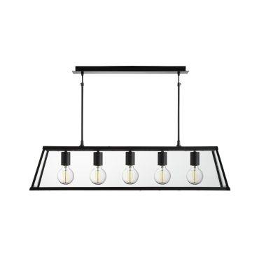 Searchlight Voyager - hanglamp - 90 x 20 x 100 cm - mat zwart
