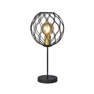 Searchlight Finesse - tafellamp - Ø 25 x 51,5 cm - zwart en goud