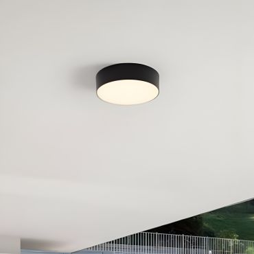 Nova Luce Judi - plafondlamp - Ø 22 x 6 cm - 20W LED incl. - IP65 - zwart
