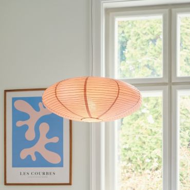 Nordlux Villo - papieren lampenkap zonder pendel - Ø 60 x 24 cm - oud roze