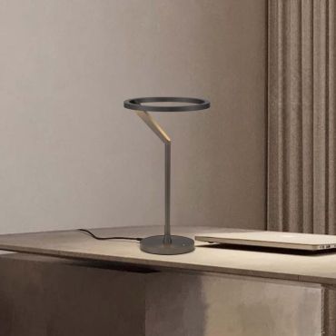 Nova Luce Tilia - tafellamp - Ø 22 x 38 cm - 16W dimbare LED incl. - mistig nikkel