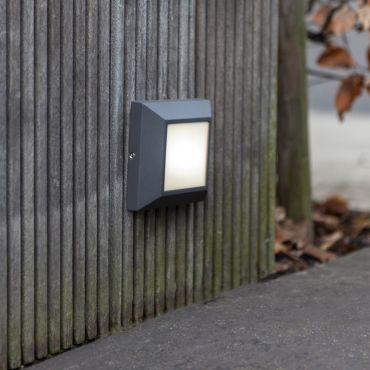 Lutec Helena - buiten wandverlichting - 10,1 x 3,2 cm - 4W LED incl. - IP54 - donkergrijs