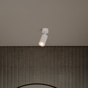 Nova Luce Mao - opbouwspot - Ø 5,5 x 17 cm - IP44 - zandwit