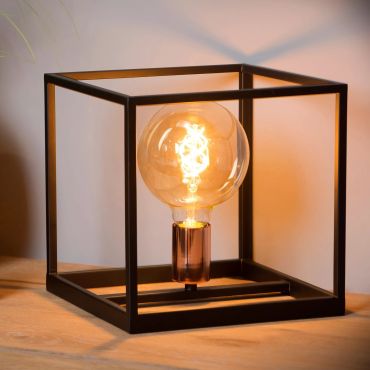Lucide Arthur - tafellamp - 25 x 25 x 25 cm - zwart &amp; koper