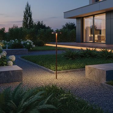 VK Lighting Mush - tuinpaal op piek - Ø 15 x 60,8 cm - 8W LED incl. - IP65 - roestbruin
