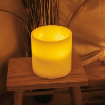 New Garden Dolo 3 wicks - LED kaars met afstandsbediening - Ø 15 x 15 cm - IP44 - wit