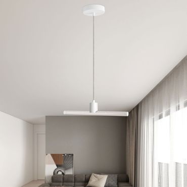 Creative Cables - hanglamp ronde fitting 1L - 12 x 200 cm - S14d - wit