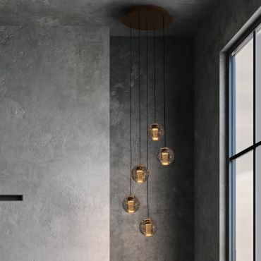 Nova Luce Licio - hanglamp - Ø 31 x 150 cm - 16W dimbare LED incl. - goud