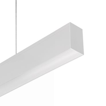 Lichtkoning Slim Line - hanglamp - 5,5 x 3,3 cm profiel - 19,2W LED per meter - wit
