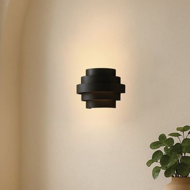 VK Lighting Aleria - wandlamp - Ø 37 x 26 cm - 3 stappen dimbaar - 11W LED incl. - zwart